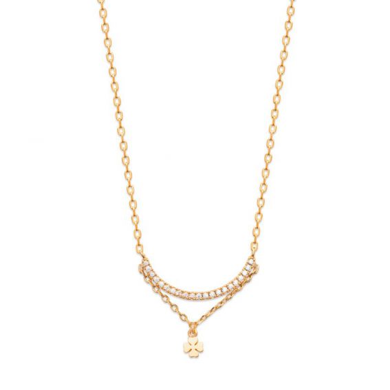 18k zirkonium vergulde ketting