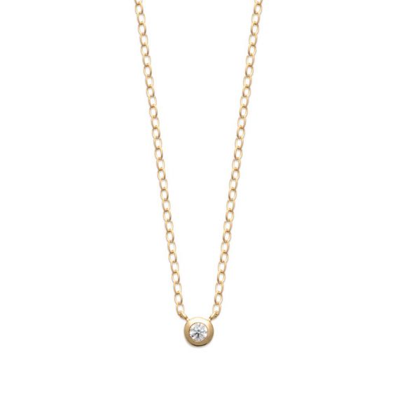18k zirkonium vergulde ketting