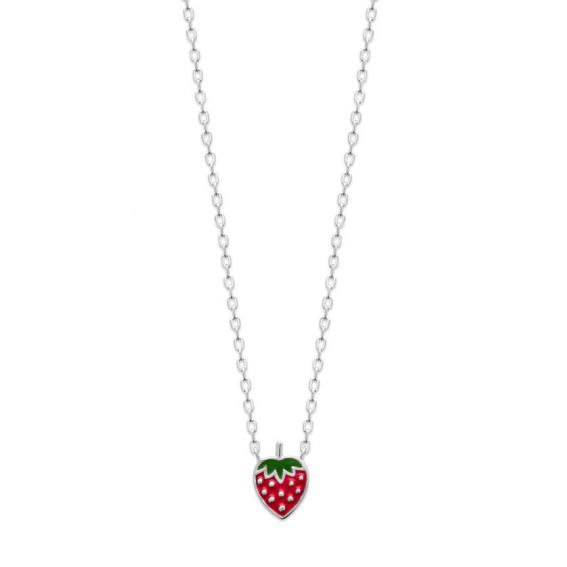 Bijou argent/plaqué or Rhodied Silver Strawberry ketting