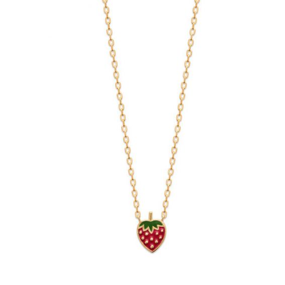 Golden strawberry necklace