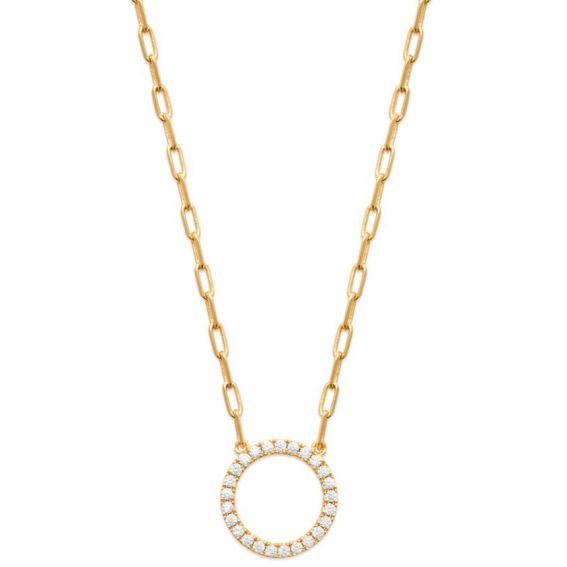 18k zirkonium vergulde ketting