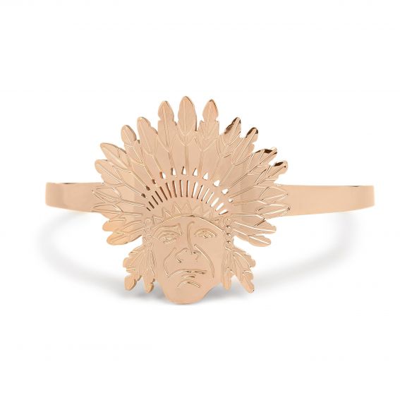 Bracelet tête d'indien en acier - Jonc ouvert, bijou et bracelet