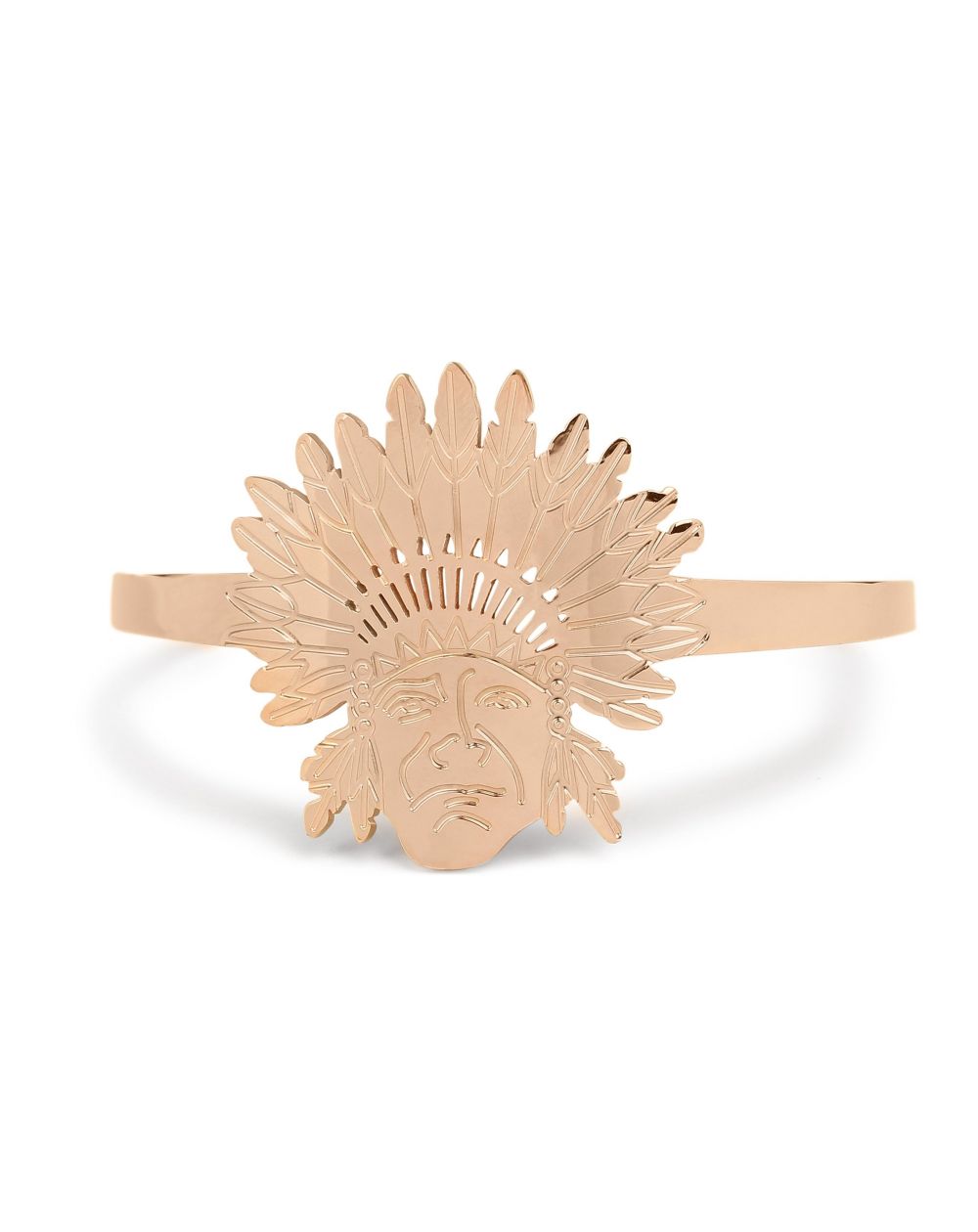 Bracelet tête d'indien en acier - Jonc ouvert, bijou et bracelet