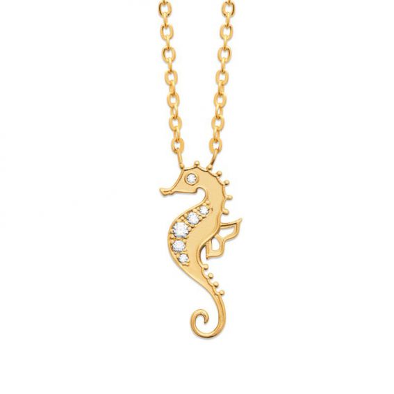 Gouden hippocampale ketting