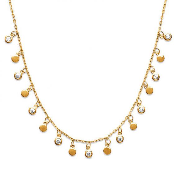 18k zirkonium vergulde ketting