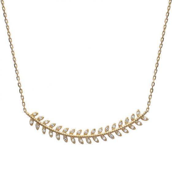 18k zirkonium vergulde ketting