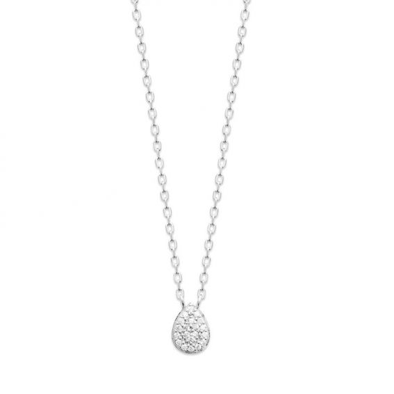 Bijou argent/plaqué or Goutte necklace with stones