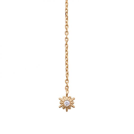 Bijou argent/plaqué or 18k zirconium gold plated necklace