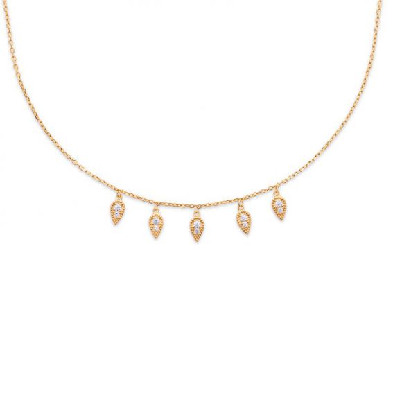 Bijou argent/plaqué or 18k zirconium gold plated necklace