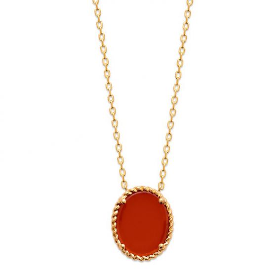 18K Red Agate gold plated...