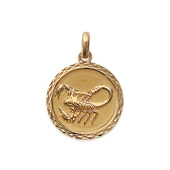 Golden Scorpio zodiac pendant