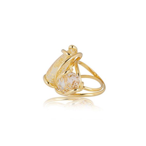 Andrea Marazzini - Bague cristal Swarovski Venice Deluxe Gold Double Cristal