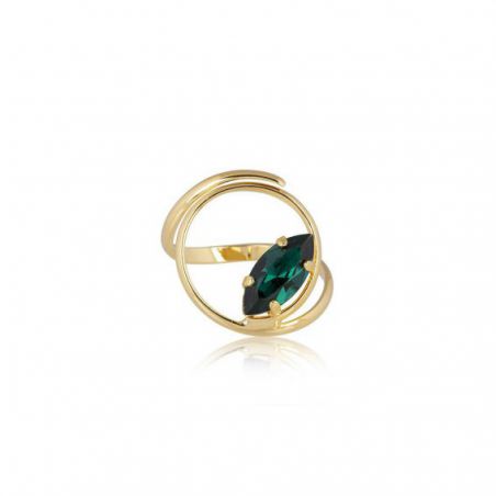 Andrea Marazzini - Bague cristal Swarovski Navette Emerald Medina