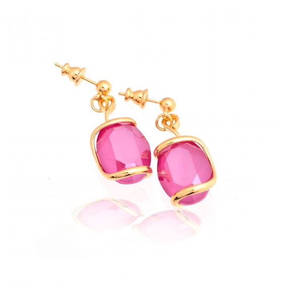Golden oval earrings
