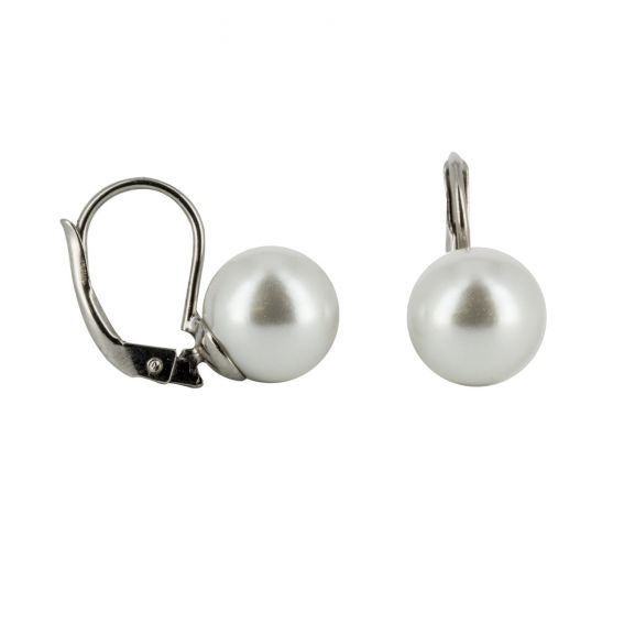 Bijou en argent - Earrings white pearl
