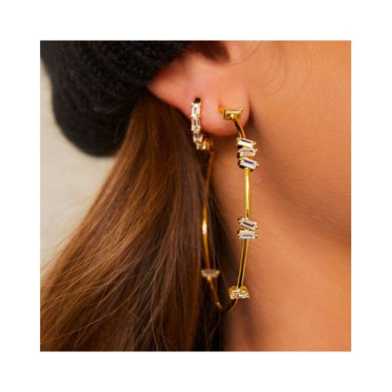 Boucle d'oreille MYA BAY Baguette Hoops - BO-190 - Mya Bay