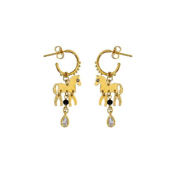 Boucles d'oreilles Hipanema Mustang doré - Marque Hipanema