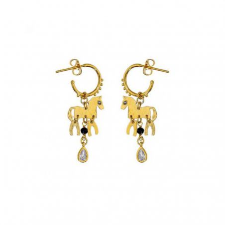 Boucles d'oreilles Hipanema Mustang doré - Marque Hipanema