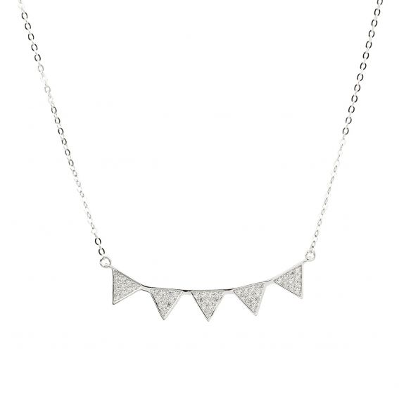 Bijou en argent - 5 triangles necklace stones silver 925