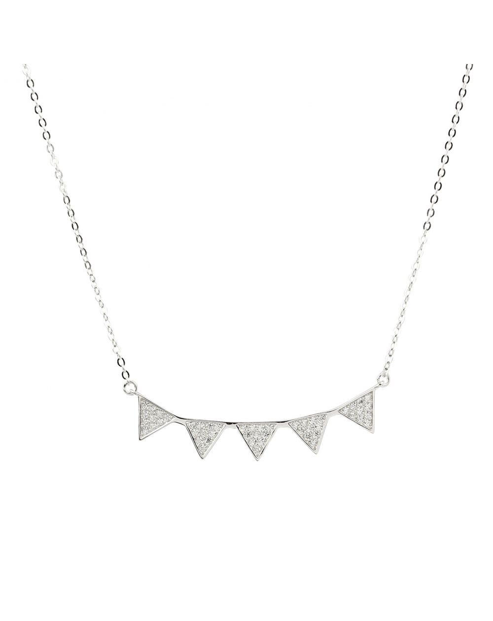 Bijou en argent - 5 triangles necklace stones silver 925