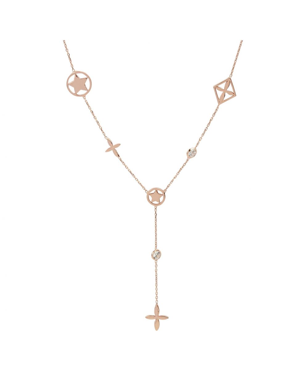 Bijou en argent - Necklace for woman stones and rose motifs