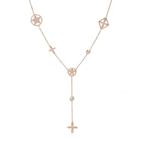 Bijou en argent - Necklace for woman stones and rose motifs