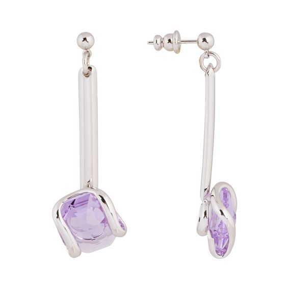 Andrea Marazzini Boucles d'oreilles Cristal Swarovski Octagon Lilla Deco