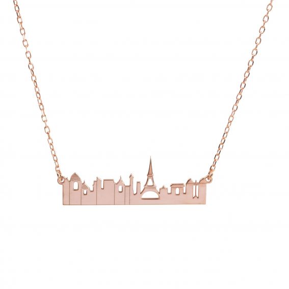 Bijou en argent - Necklace Paris Eiffel tower 925 pink