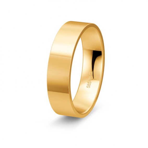 Bijoux or et personnalisé 5 mm 18 karaat gele lint alliantie 5 mm