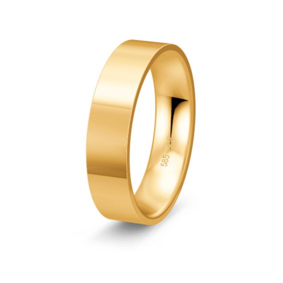 Bijou or et personnalisé Alliance Ribbon Comfort 5mm 18 carat yellow gold