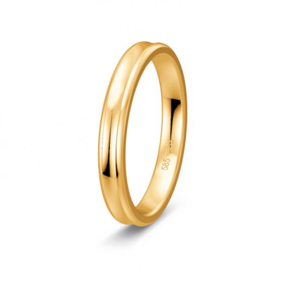 Bijou or et personnalisé Concave concave concave 3 mm 18 carat geel goud