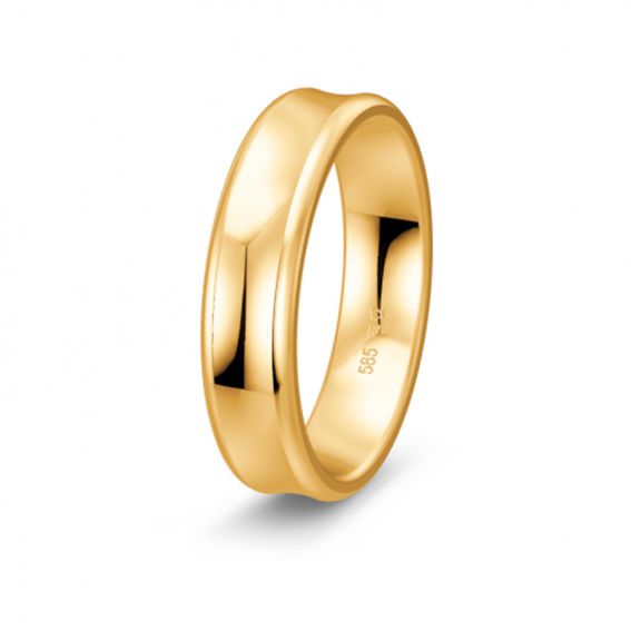 Bijou or et personnalisé Concave concave concave 5 mm 18 carat geel goud