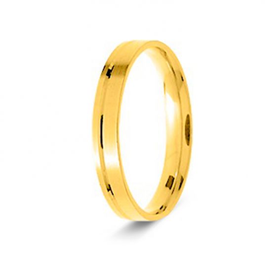Bijou or et personnalisé Fancy alliance Simple Grove Confort 3mm 18 carat yellow gold