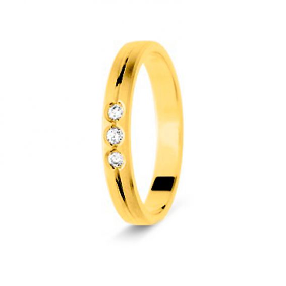 Bijou or et personnalisé Alliance 3 18 carat yellow gold diamonds