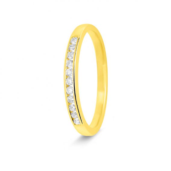 Bijou or et personnalisé Demi-alliance 11 diamants or jaune 18 carats