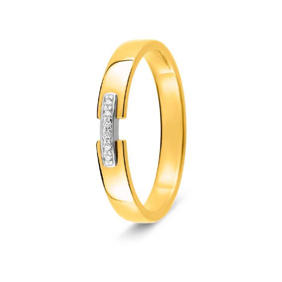 Bijou or et personnalisé Fancy alliance 6 18 carat yellow gold diamonds