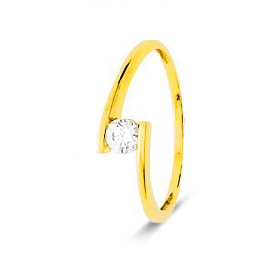 Bijou or et personnalisé solitaire ring you and me yellow 9 carat yellow