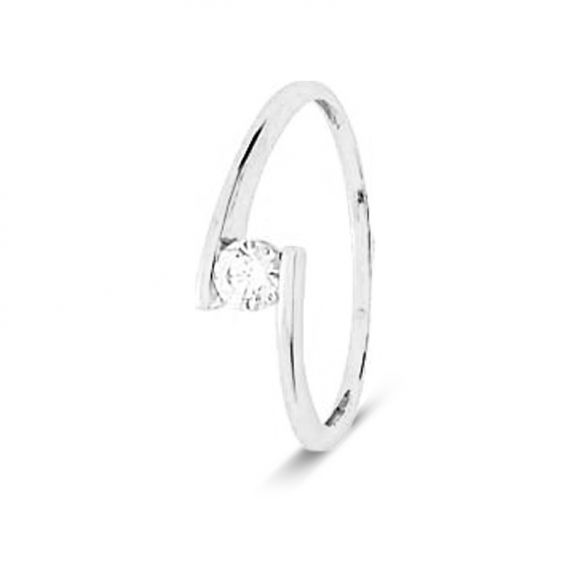 Bijou or et personnalisé solitaire ring you and me white gold 9 carats