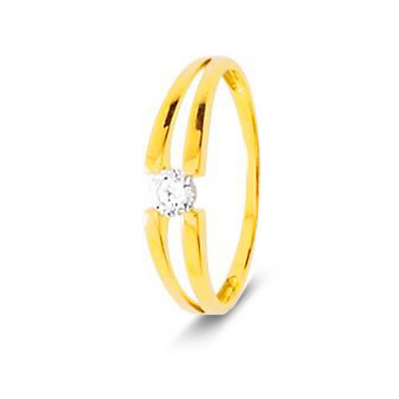 Bijou or et personnalisé 9 carat yellow lined solitaire ring