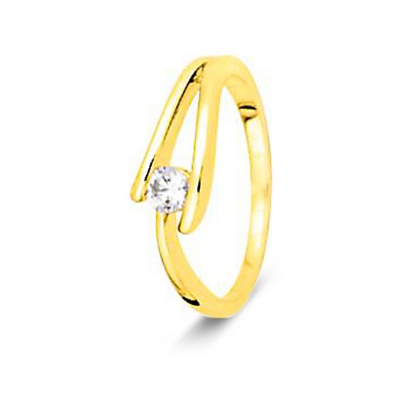 Bijou or et personnalisé Interlocking solitaire 9 carat yellow gold