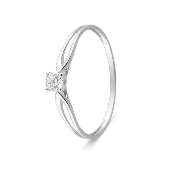 Solitaire or blanc 9 carats