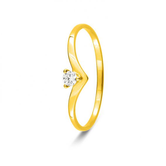 Bijou or et personnalisé 9 carat yellow golden solitaire ring