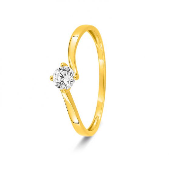 Bijou or et personnalisé Twisted solitaire you and me 9 carat yellow gold