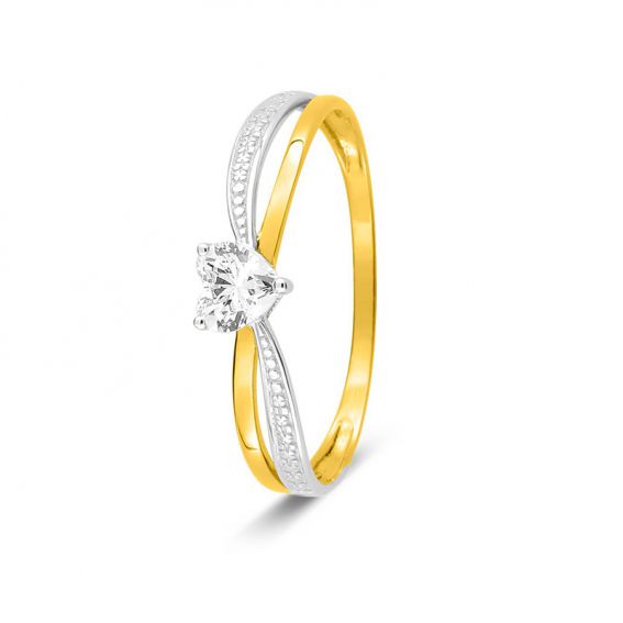 Two-tone heart solitaire 9...