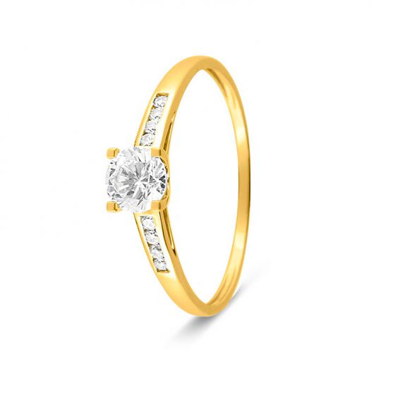 Solitaire or jaune 9 carats