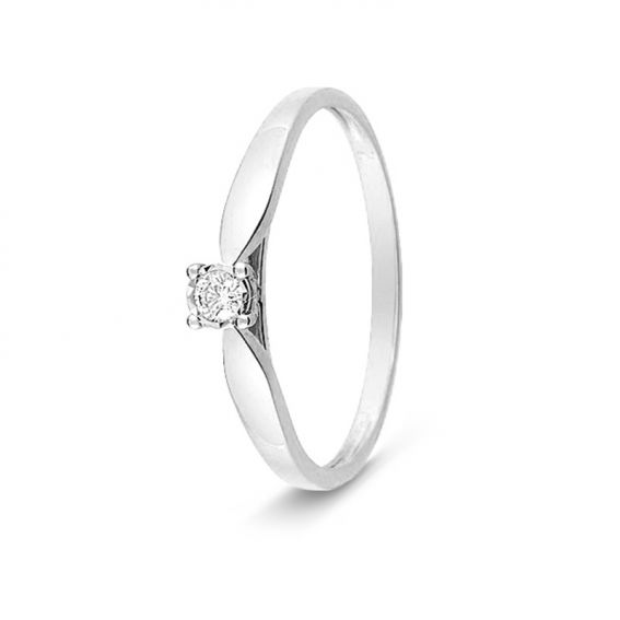 Bijou or et personnalisé 9 carat white diamond diamond solitaire ring
