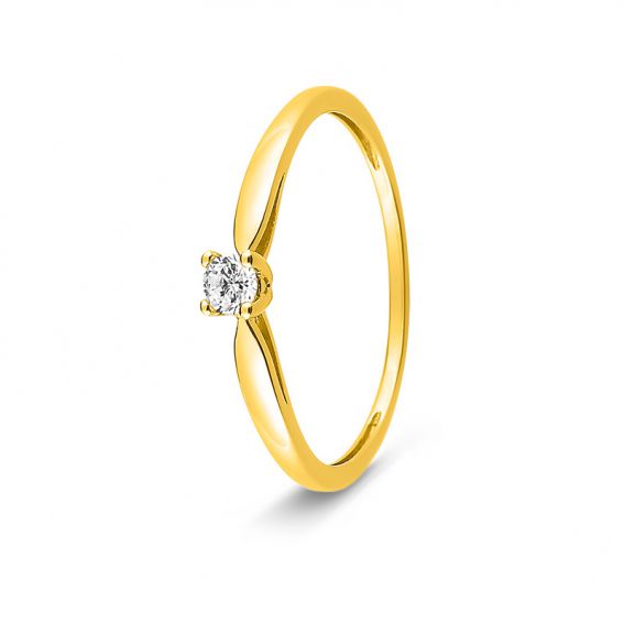 Bijou or et personnalisé 9ct geelgouden solitaire diamanten ring