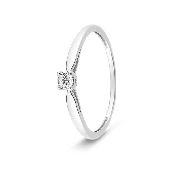 Bijou or et personnalisé 9 carat white diamond diamond solitaire ring
