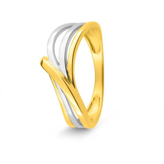 Bague bicolore or 9 carats