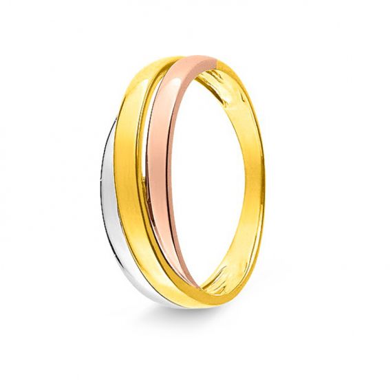 9 karaat gouden tricolor ring
